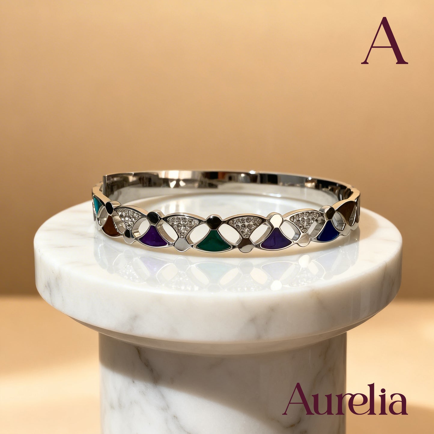 PULSERA BRAZALETE TRIANGULOS MULTICOLOR