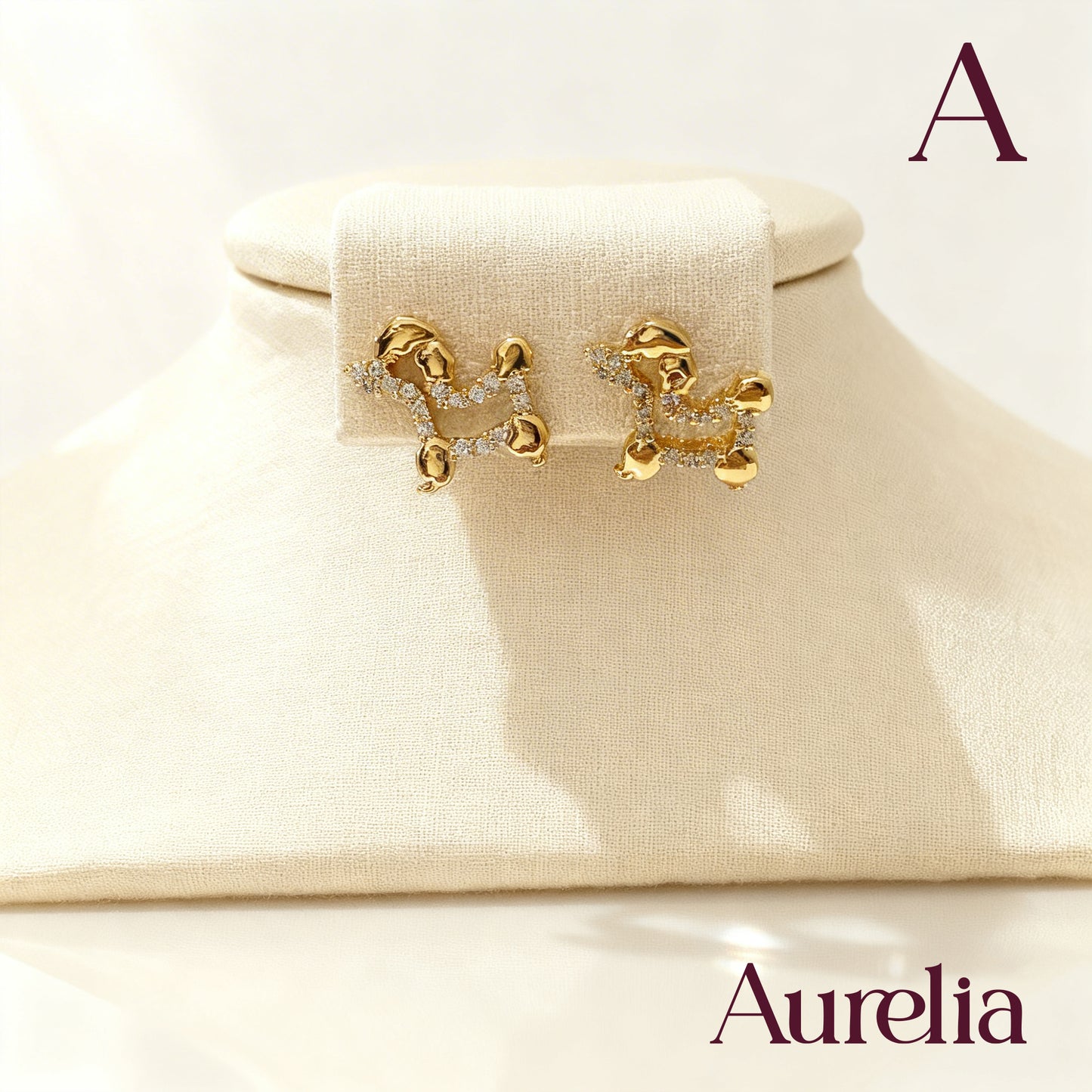 ARETES PERRO POODLE BRILLANTE