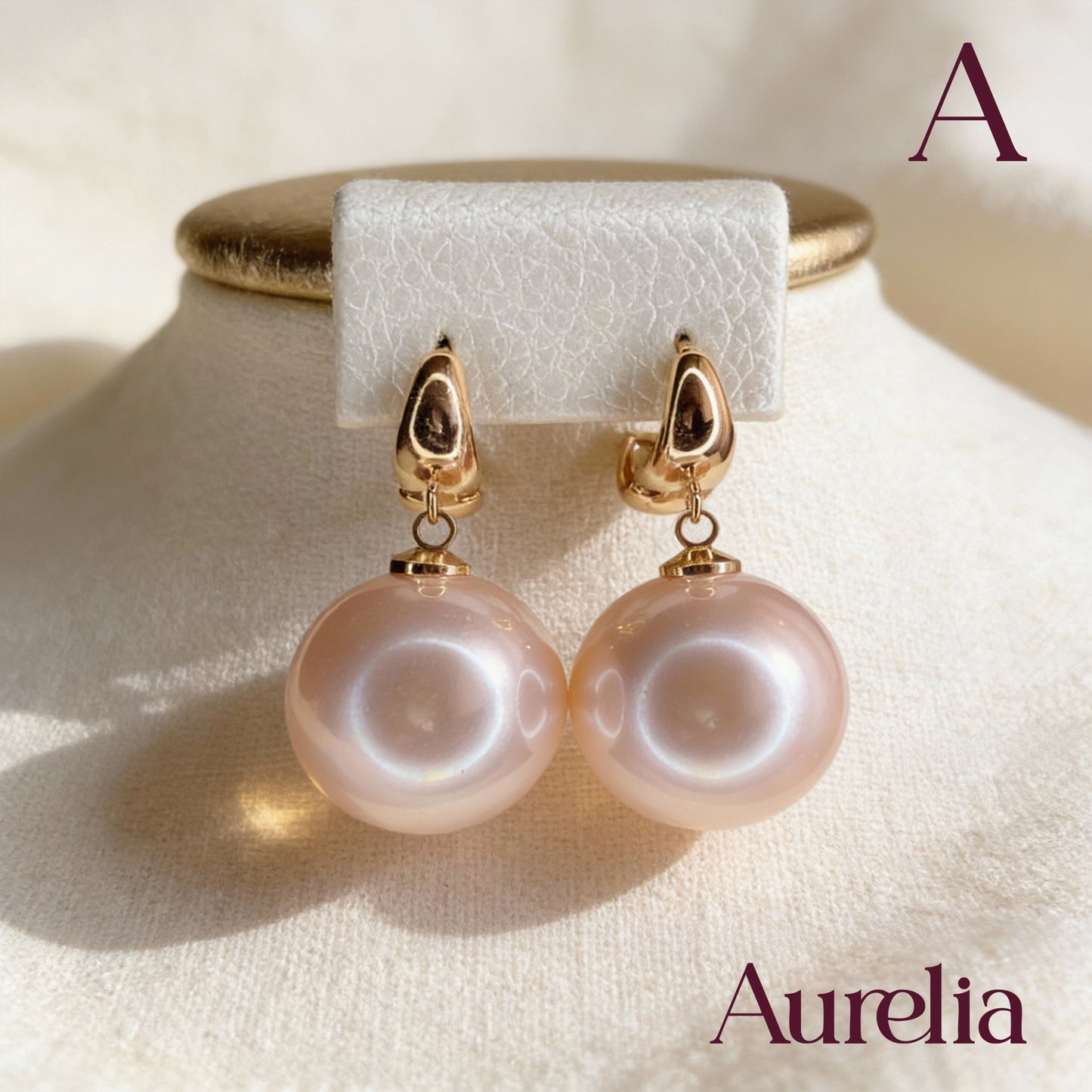 ARETES CANDONGAS PERLA GRANDE ROSADA