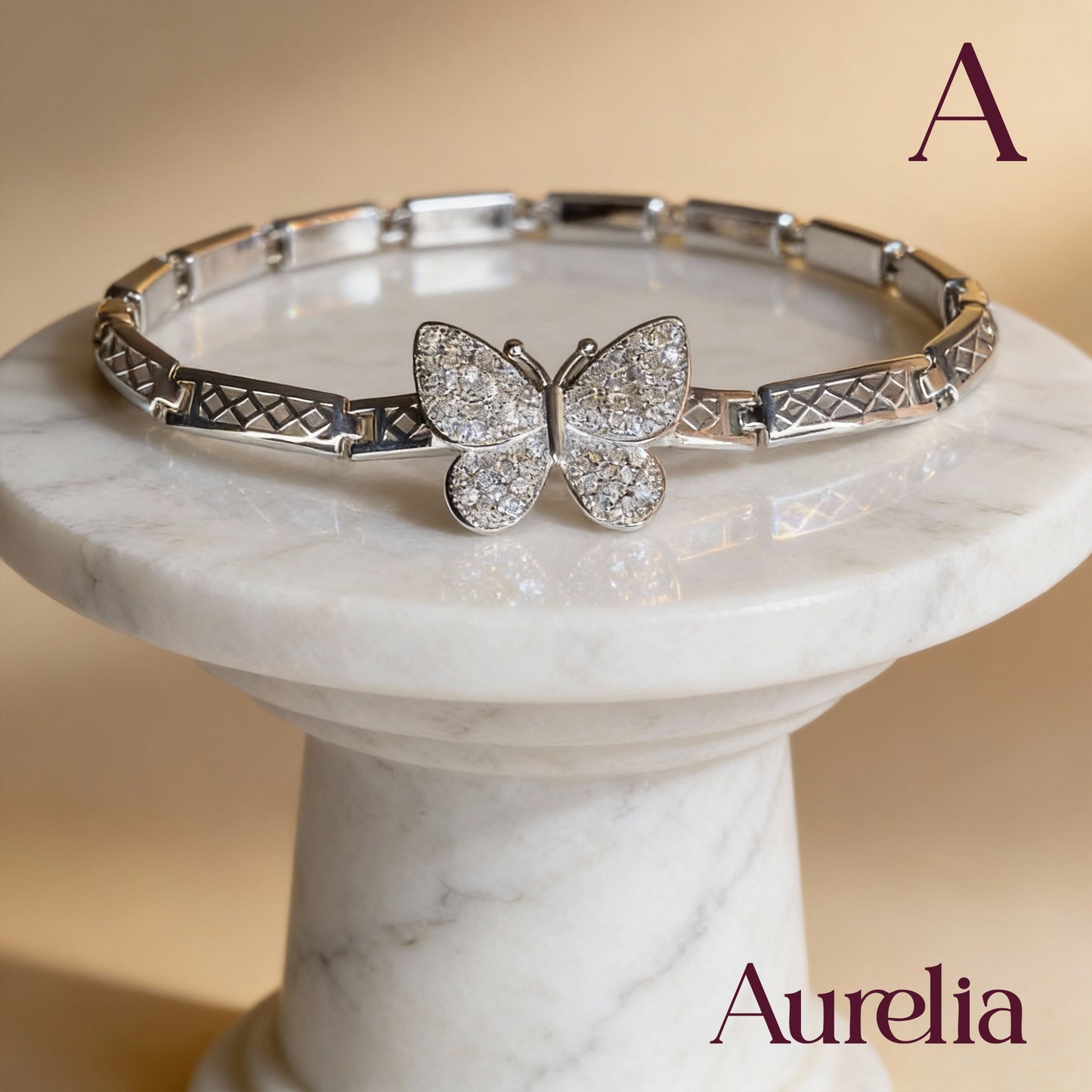 PULSERA TIRA MARIPOSA BRILLANTE