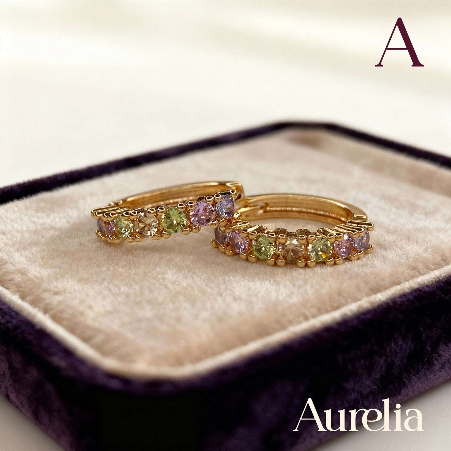 ARETES CANDONGA BRILLANTE MULTICOLOR