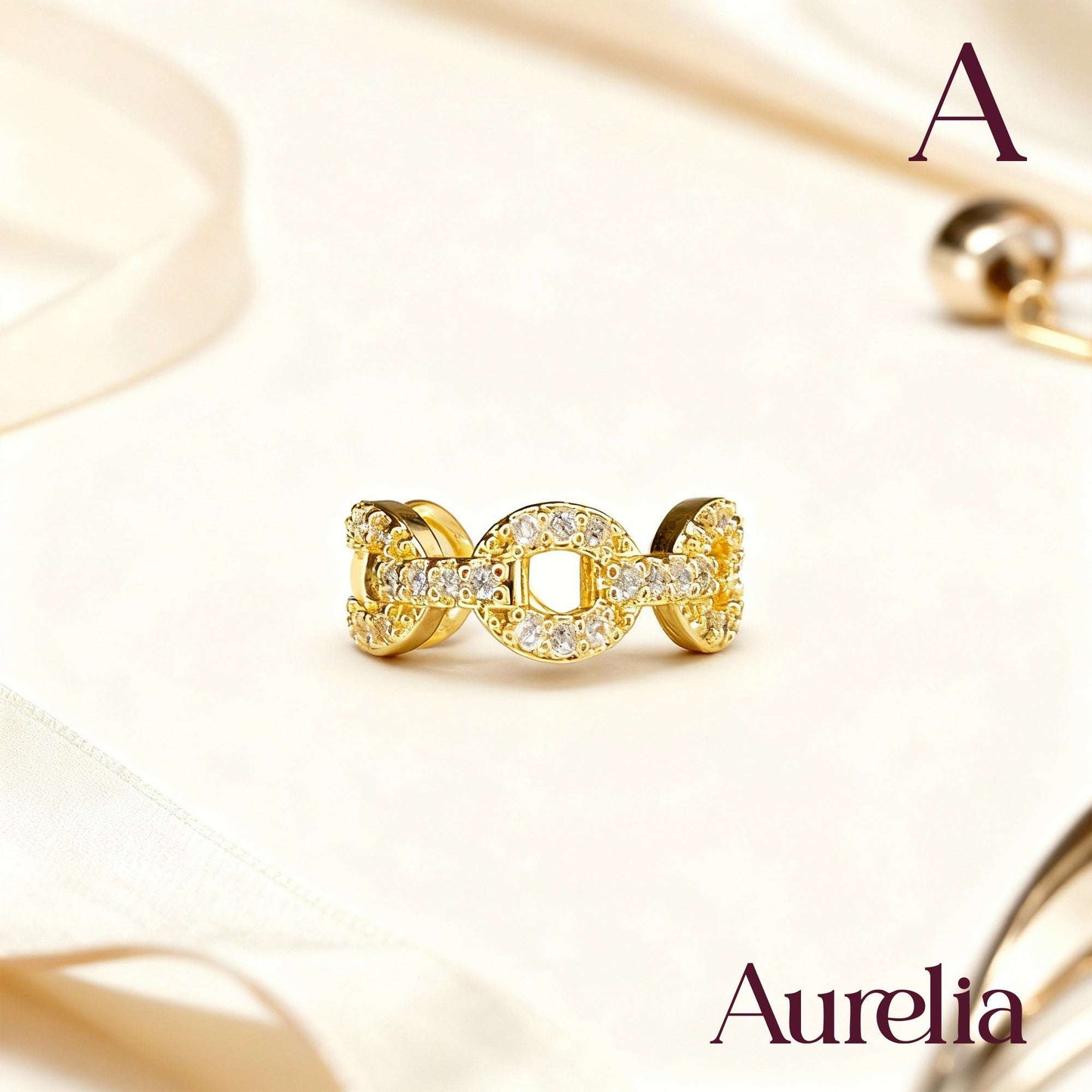 ARETES EARCUFF CIRCULOS PLATEADO