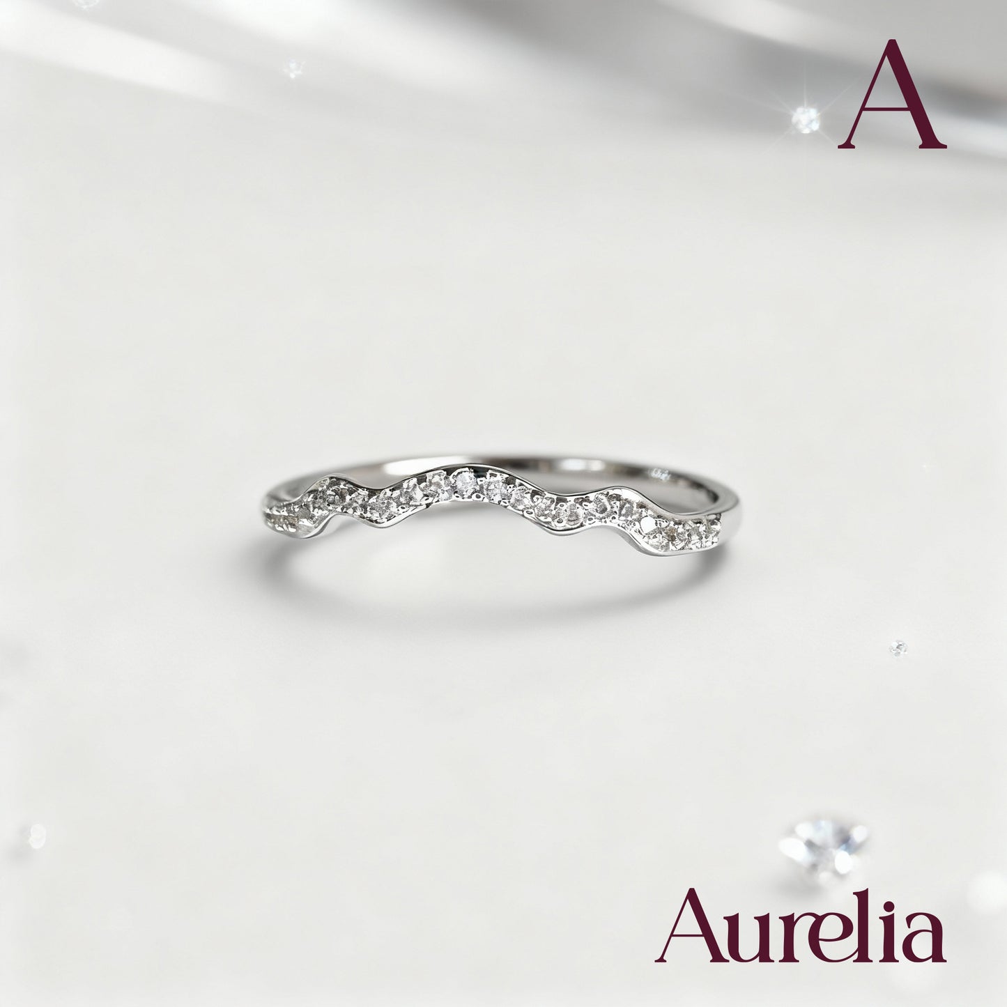 ANILLO DELGADO CURVAS MINIS BRLLANTES BLANCOS