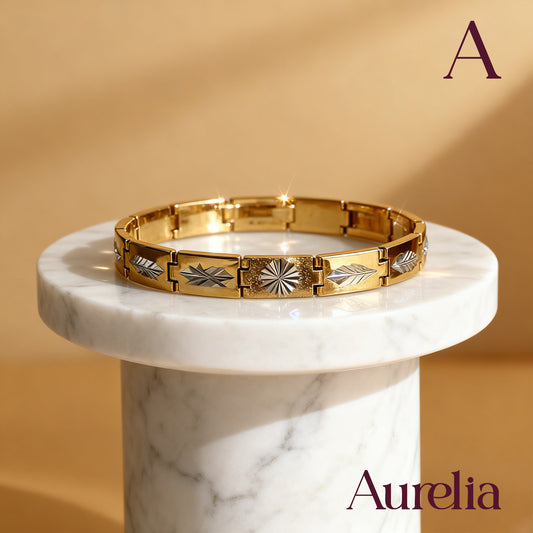 PULSERA TIRA GRANDE DETALLE ESTRELLA PLATEADO