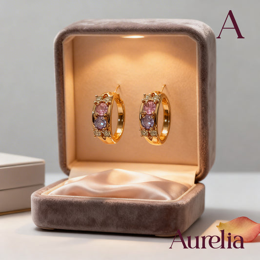 ARETES CANDONGAS 6 BRILLANTES GRANDES MULTICOLOR