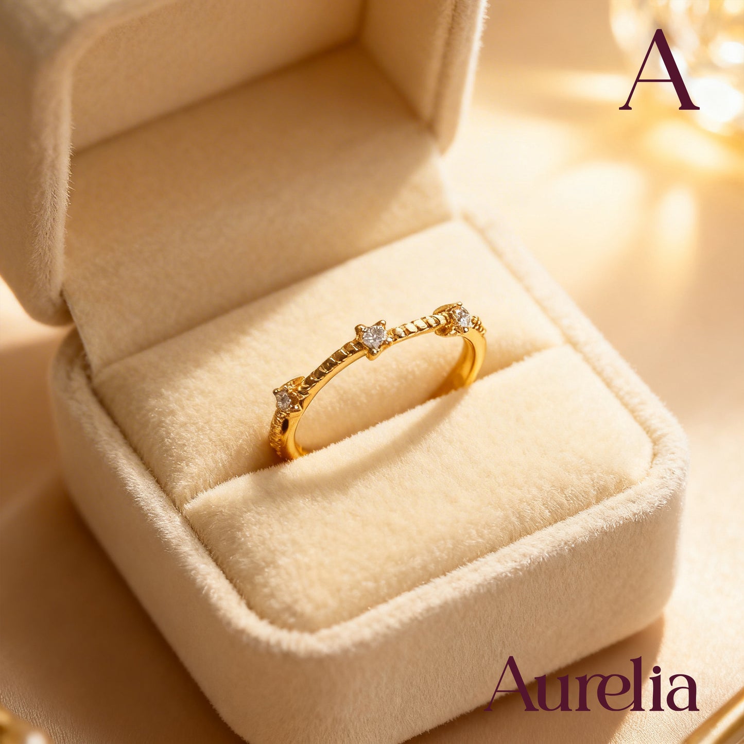 ANILLO DELGADO OLAS BRILLANTES BLANCOS