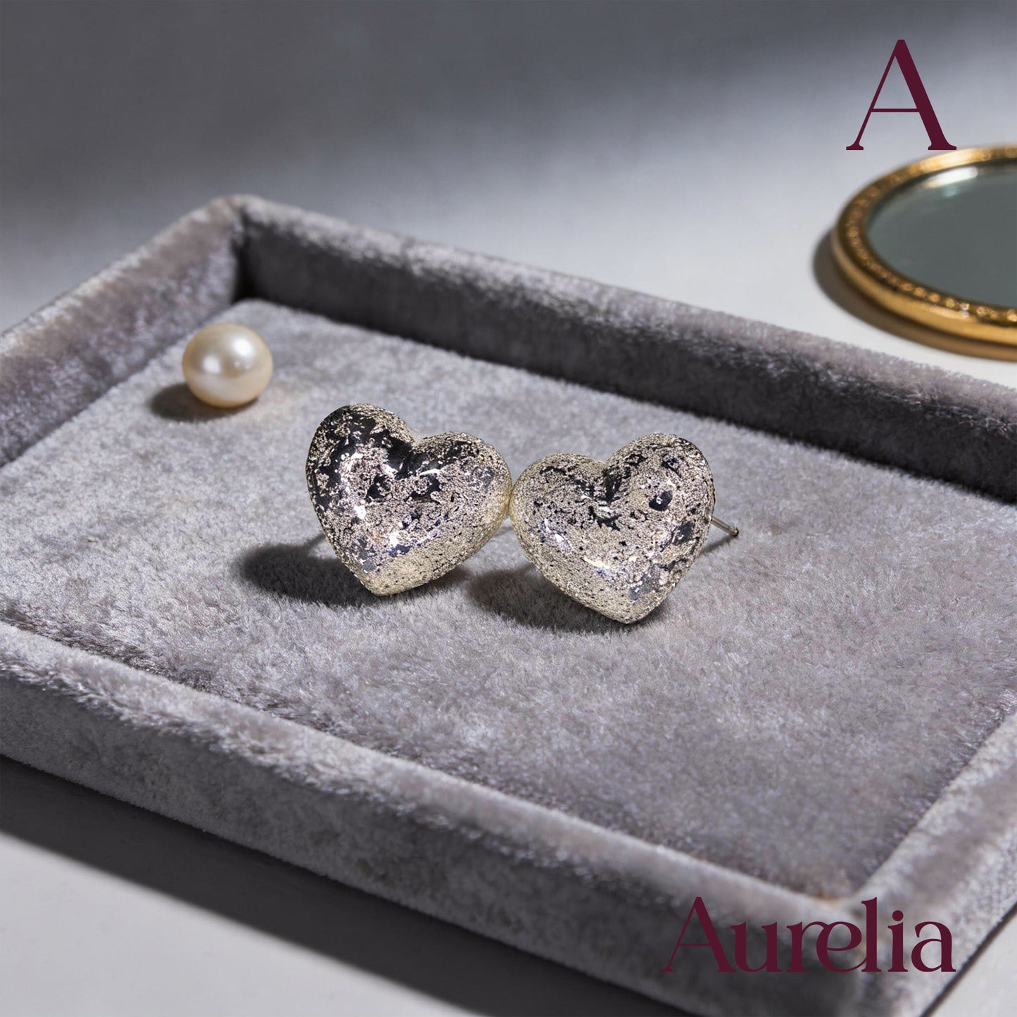 ARETES CORAZON TEXTURIZADO