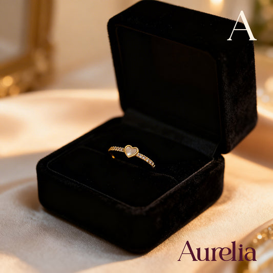 ANILLO DELGADO MINI CORAZON BLANCO