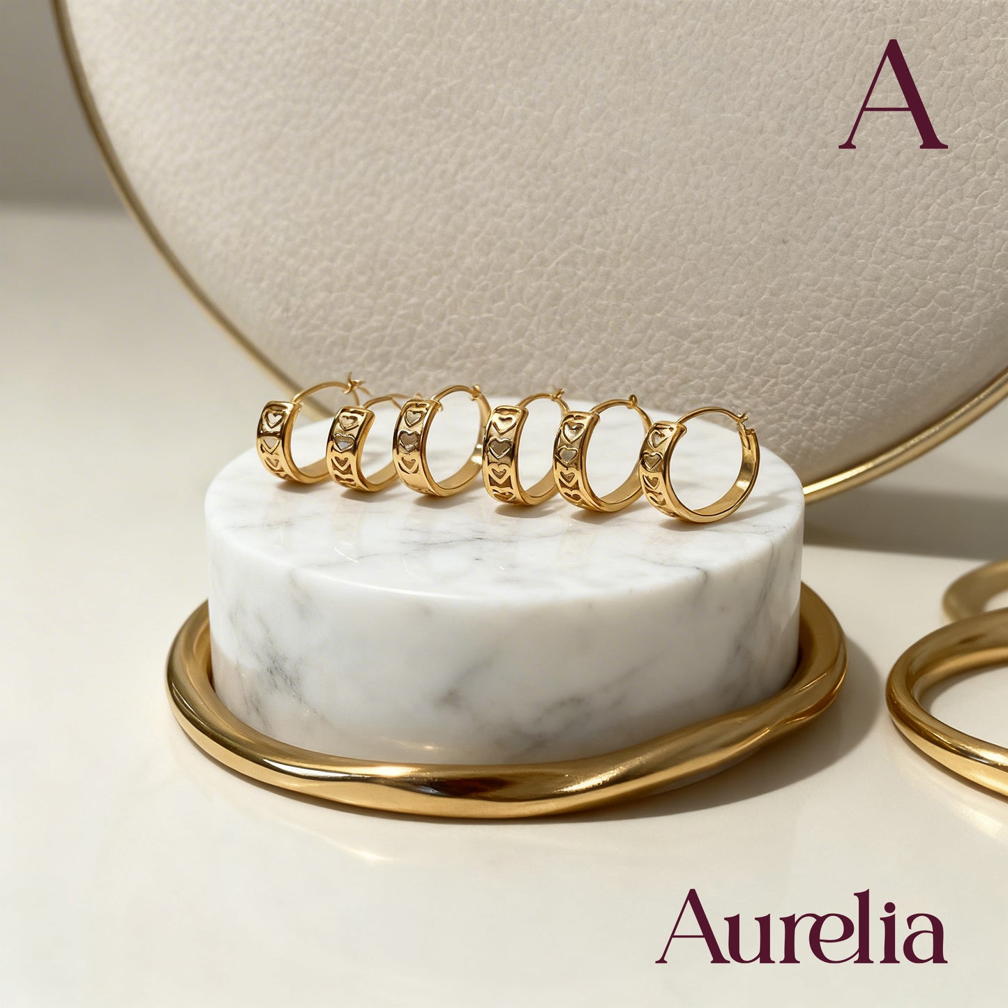 ARETES CANDONGAS TRIO DETALLE MINI CORAZONES