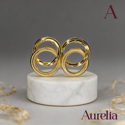 ARETES DOBLE ARO ENLAZADO