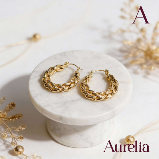 ARETES CANDONGAS TRENZADO CON VOLUMEN