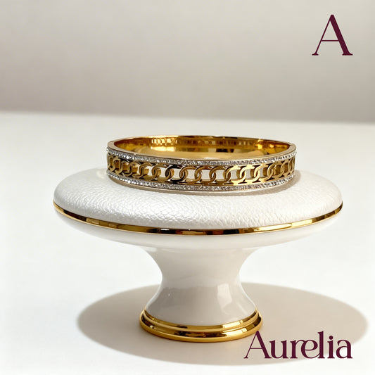 PULSERA BRAZALETE CIRCULOS UNIDOS Y TIRA BRILLANTE