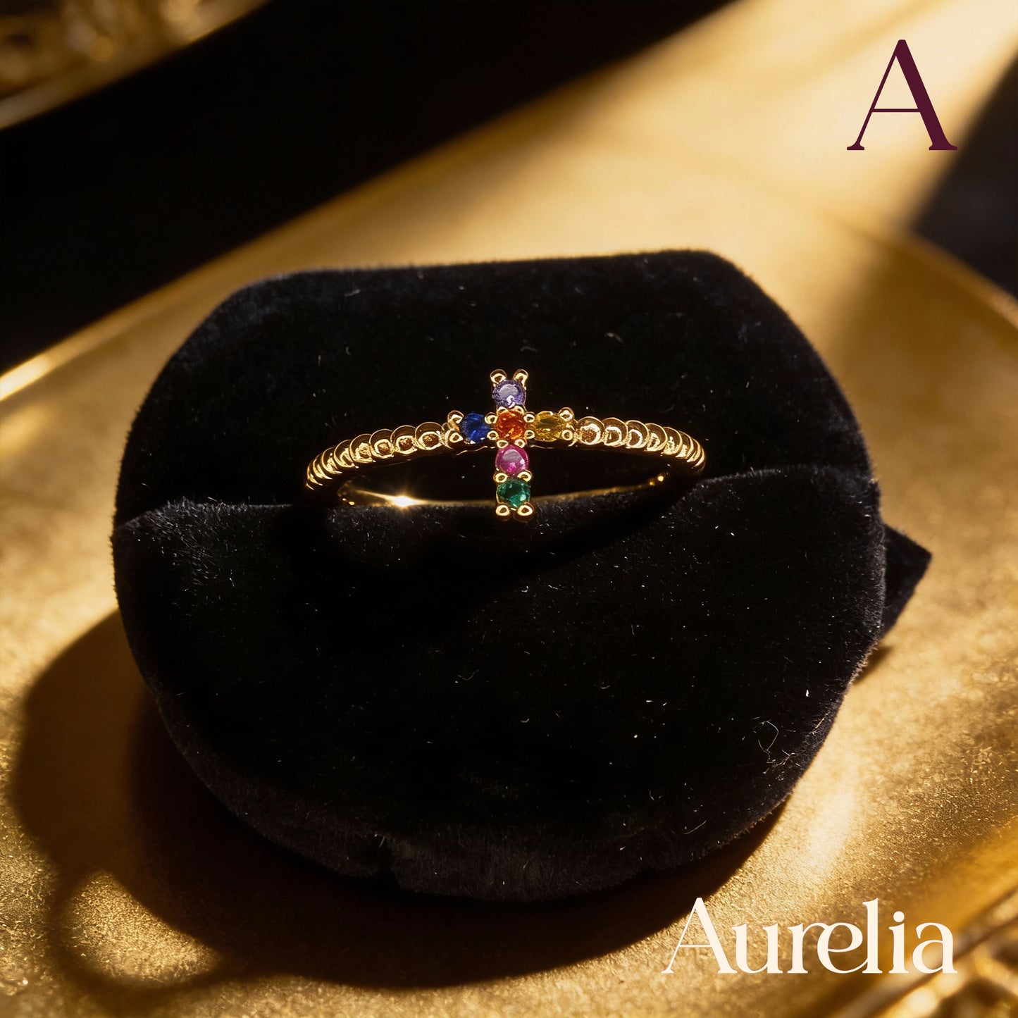 ANILLO DELGADO CRUZ MULTICOLOR