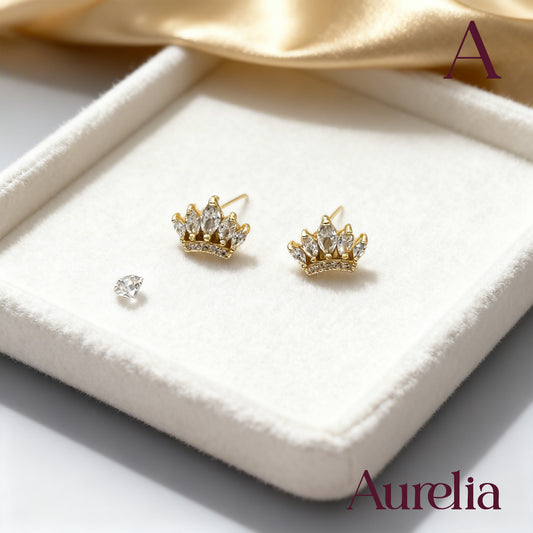 ARETES TOPOS MINI CORONA BRILLANTE