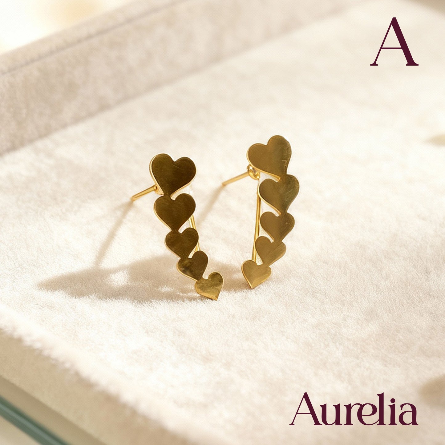 ARETES LARGOS 5 CORAZONES