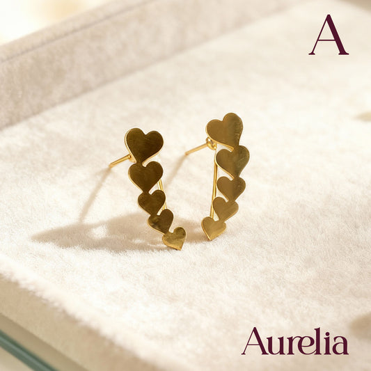 ARETES LARGOS 5 CORAZONES