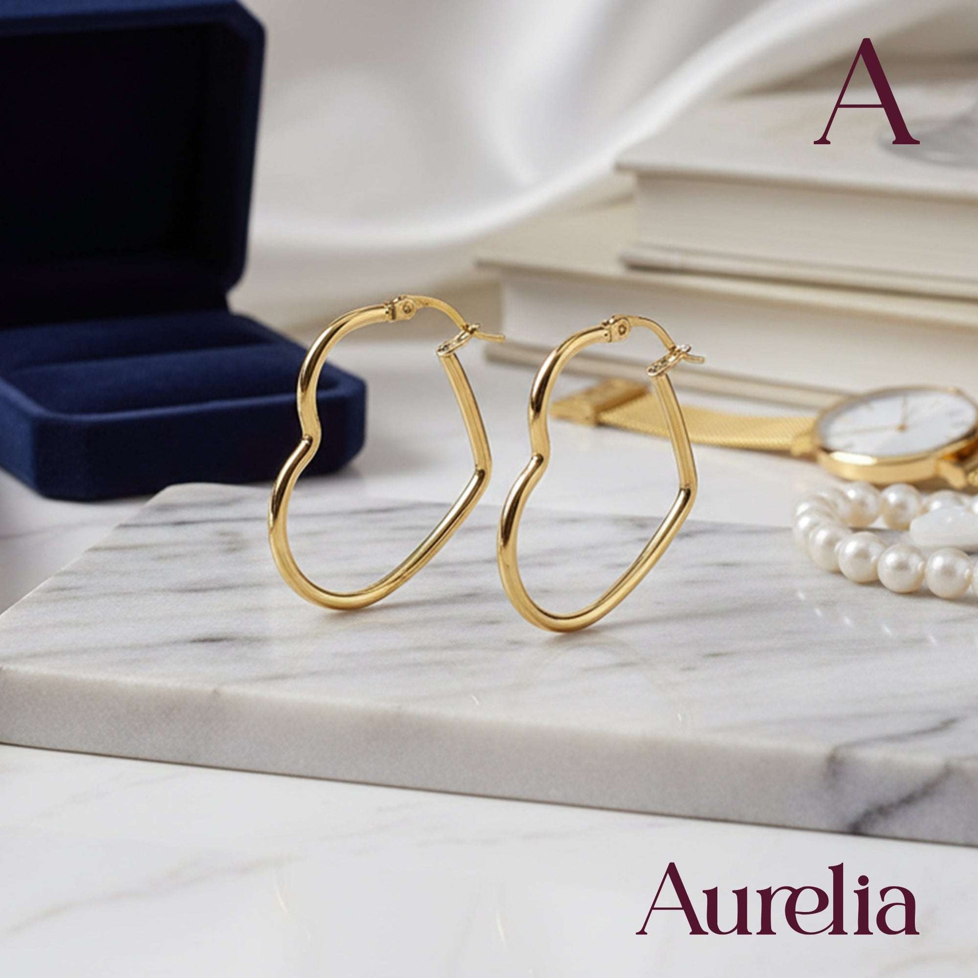 ARETES CANDONGAS CORAZON LISAS