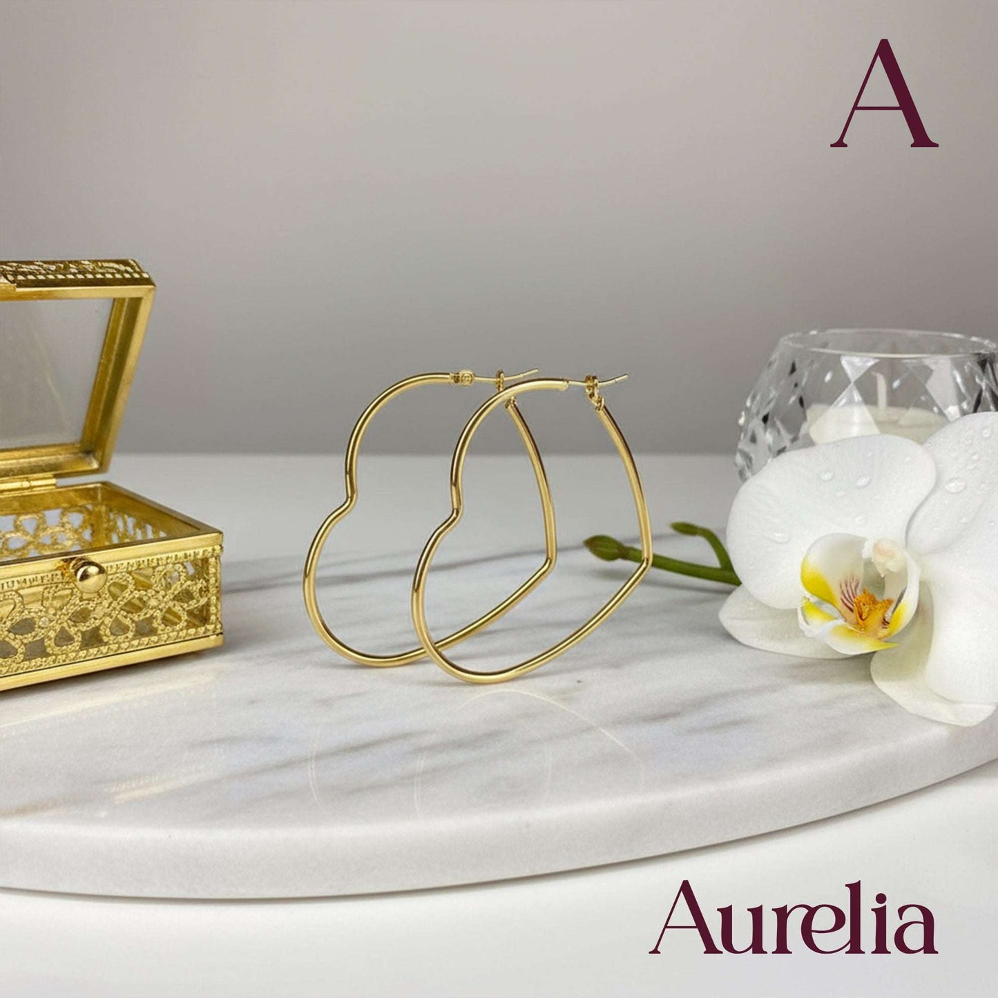 ARETES CANDONGA CORAZÓN LISAS