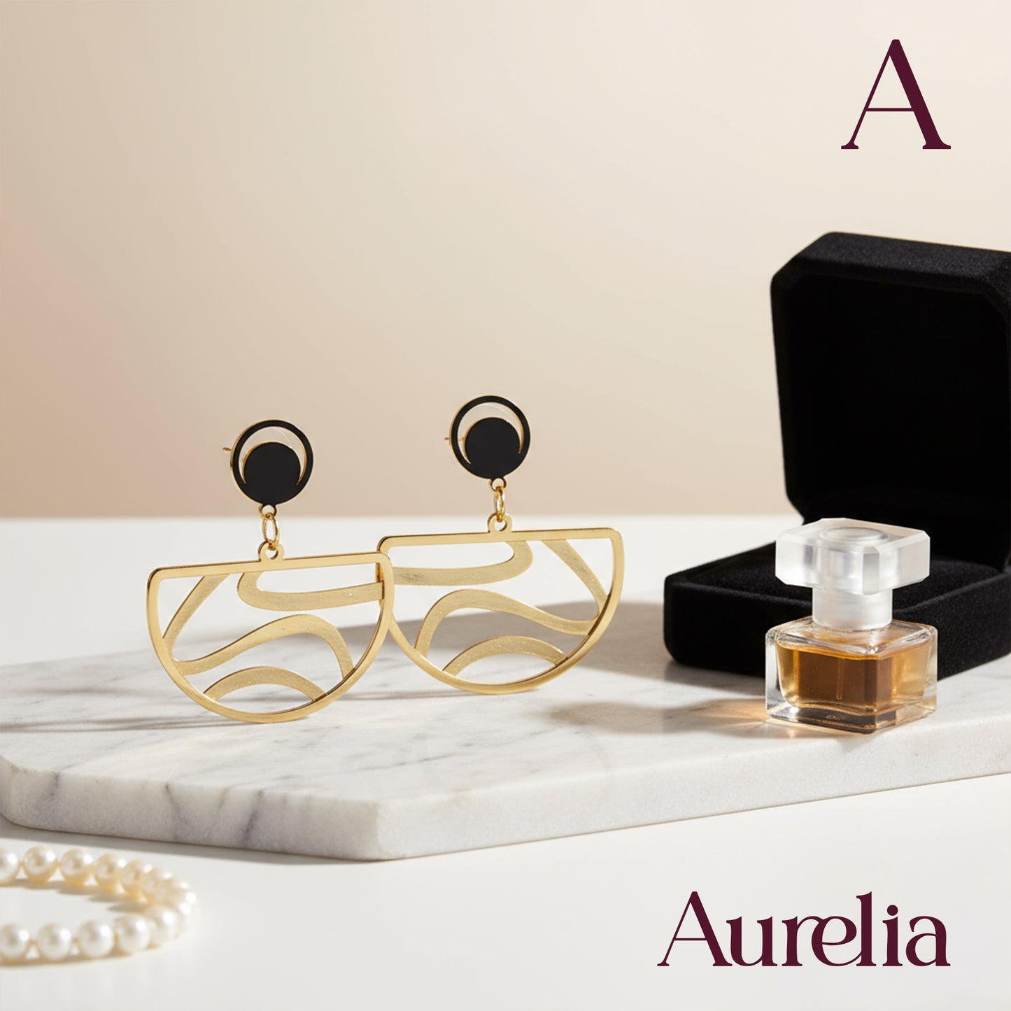 ARETES LARGOS DOBLE MEDIA LUNA