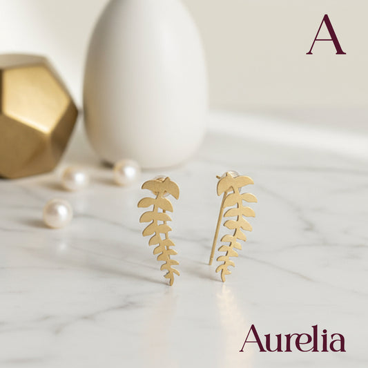 ARETES LARGOS HOJA MINI