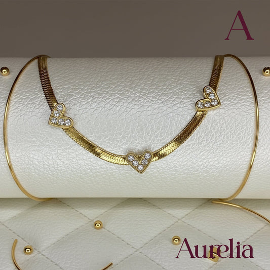 PULSERA TIRA CORAZONES BRILLANTE BLANCO