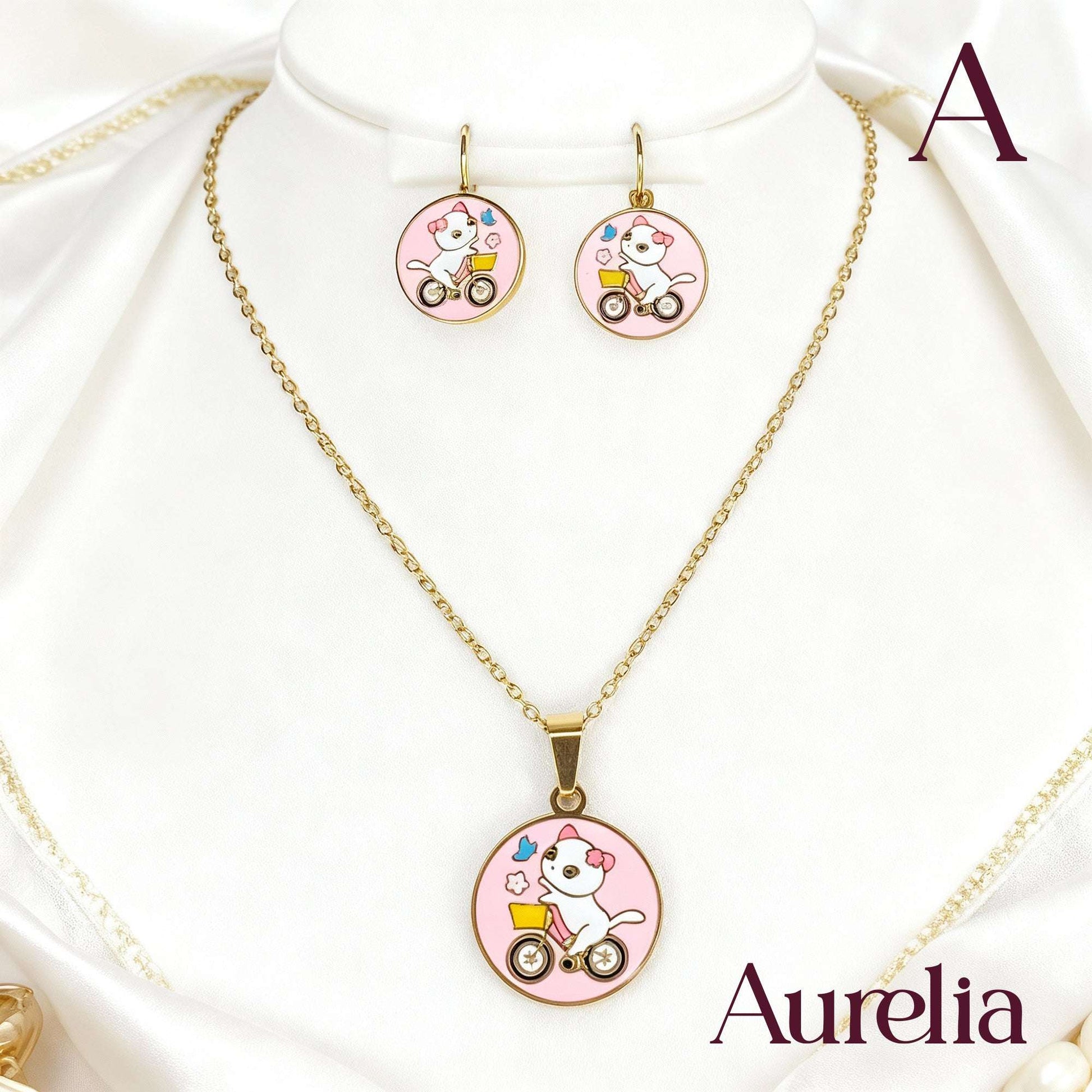 COLLAR SET ARETES GATA