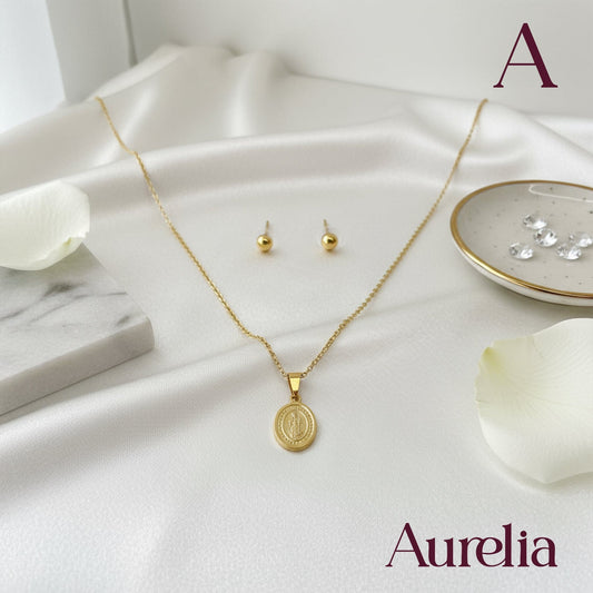 COLLAR SET VIRGEN Y TOPOS DE BOLA