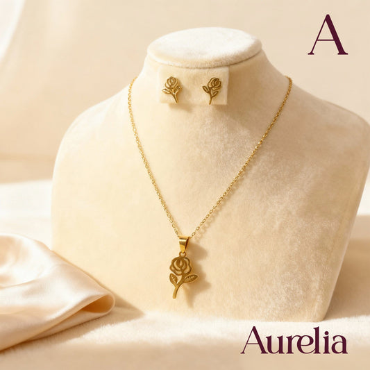 COLLAR SET TOPOS ROSA