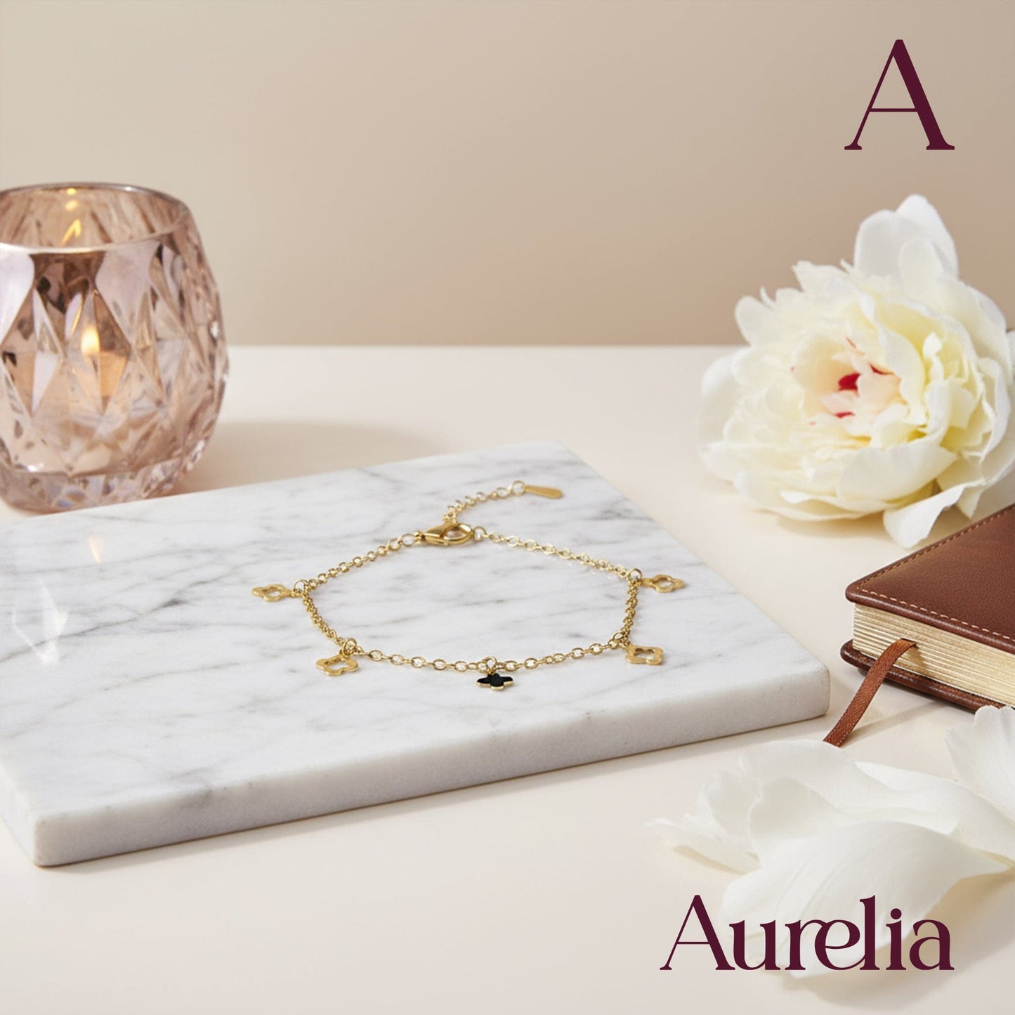 TOBILLERA CORAZONES Y LOVE