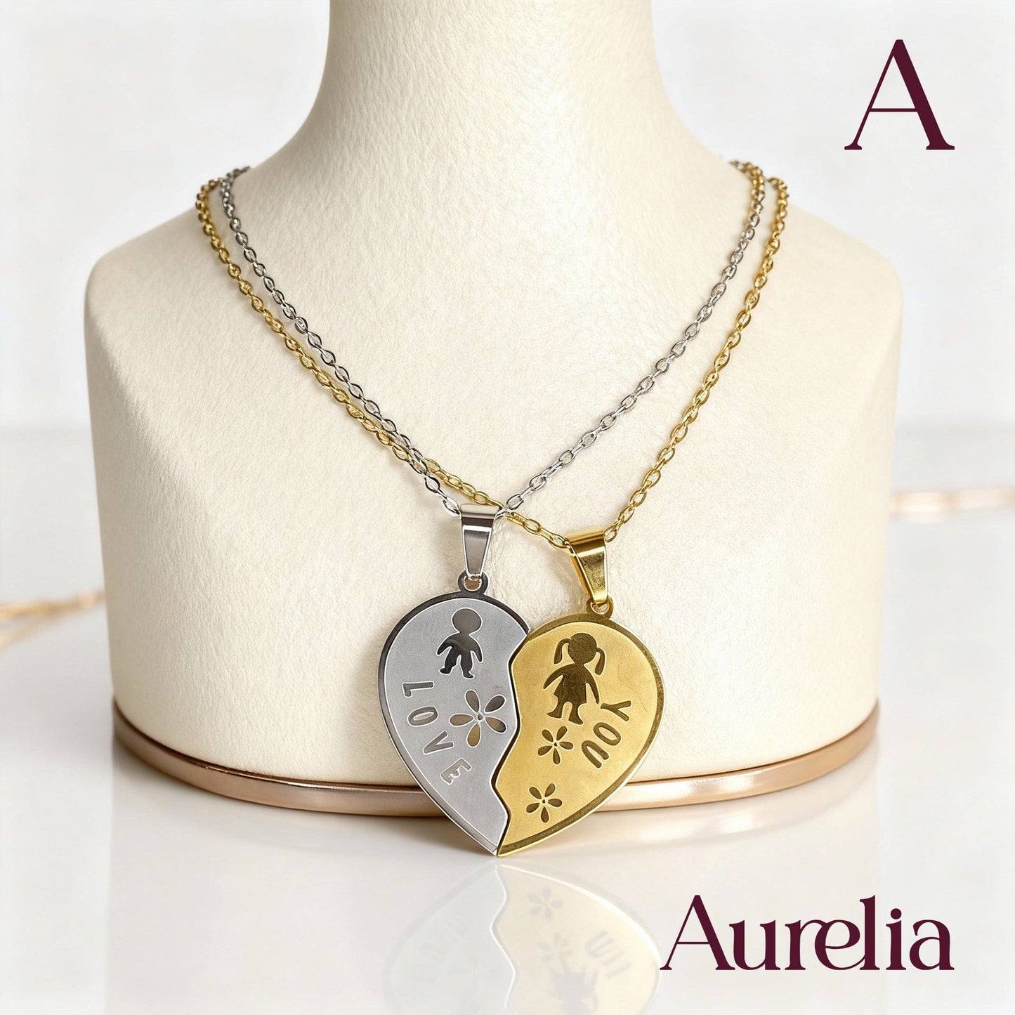 COLLAR PAREJA CORAZÓN MUÑECOS