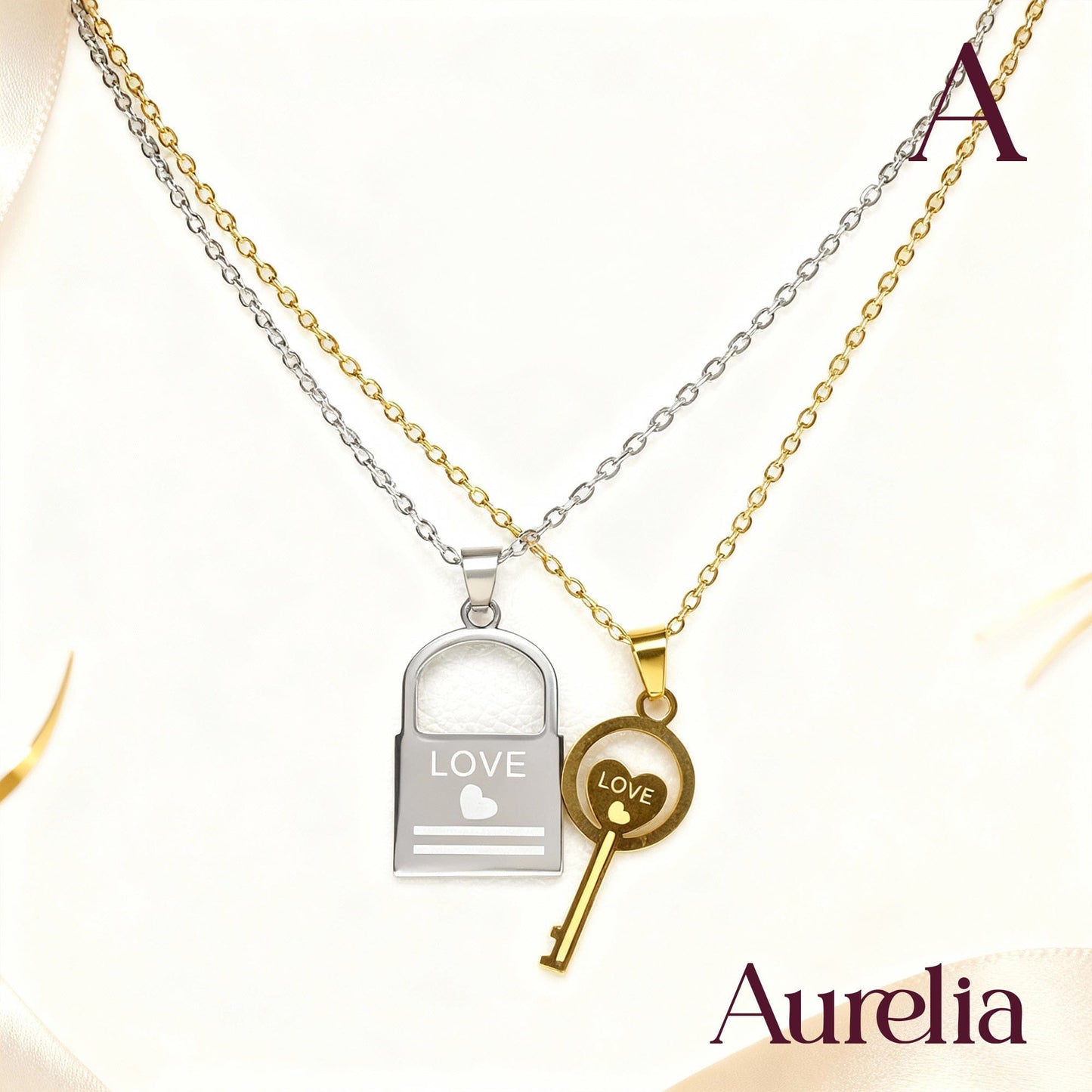 COLLAR PAREJA CANDADO Y LLAVE