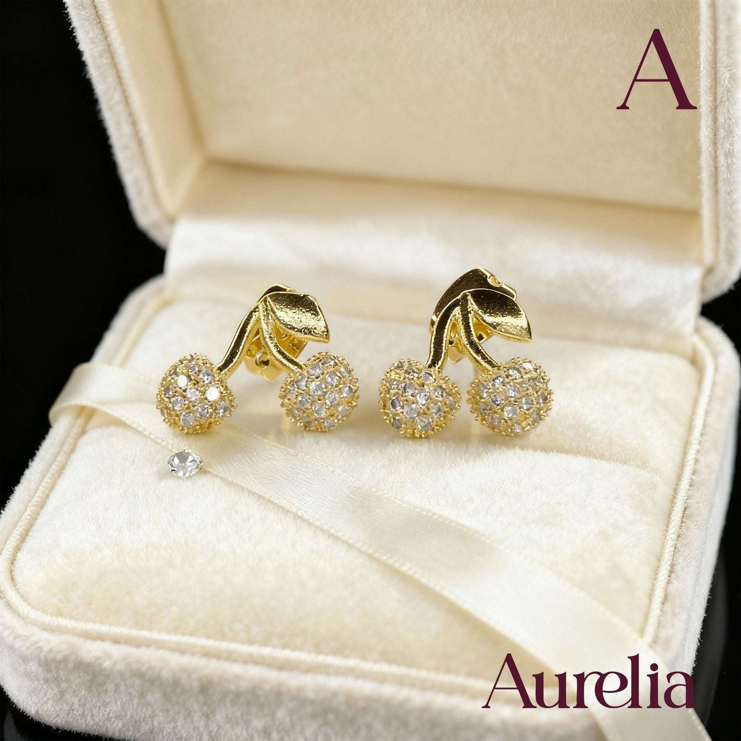 ARETES CORTOS CEREZAS