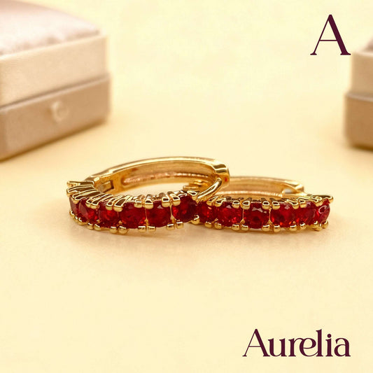 ARETES CANDONGA BRILLANTE ROJO