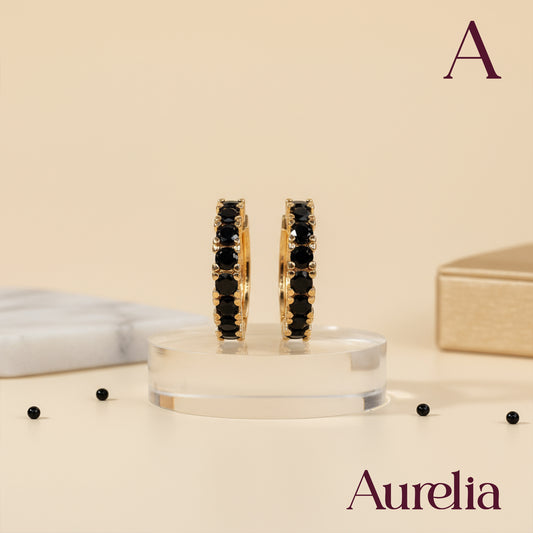 ARETES CANDONGAS BRILLANTE NEGRO