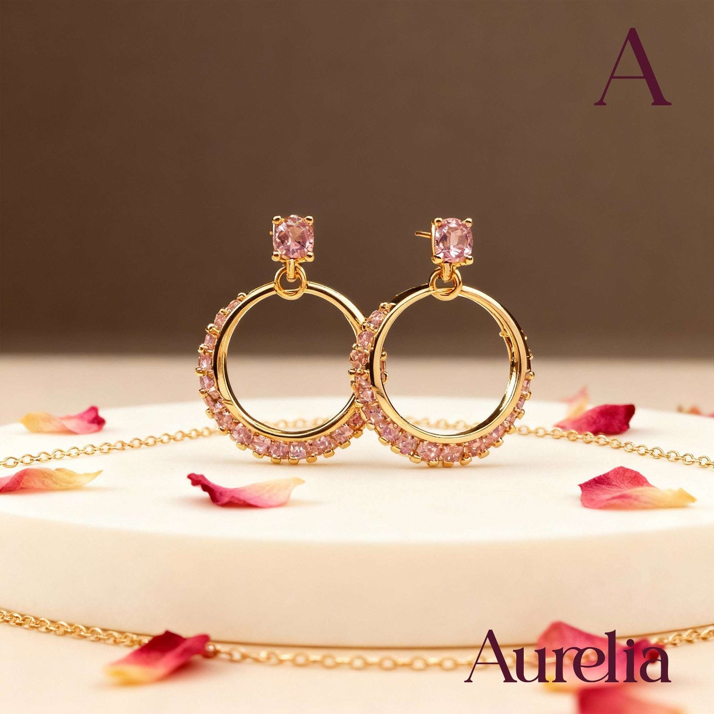 ARETES CANDONGA BRILLANTE ROSADO