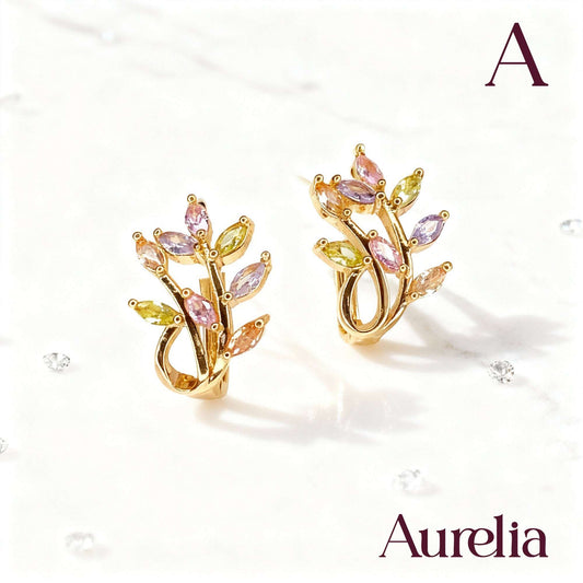 ARETES CANDONGA HOJAS MULTICOLOR