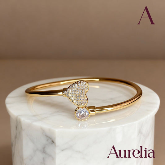 PULSERA BRAZALETE CORAZON BRILLANTE BLANCO