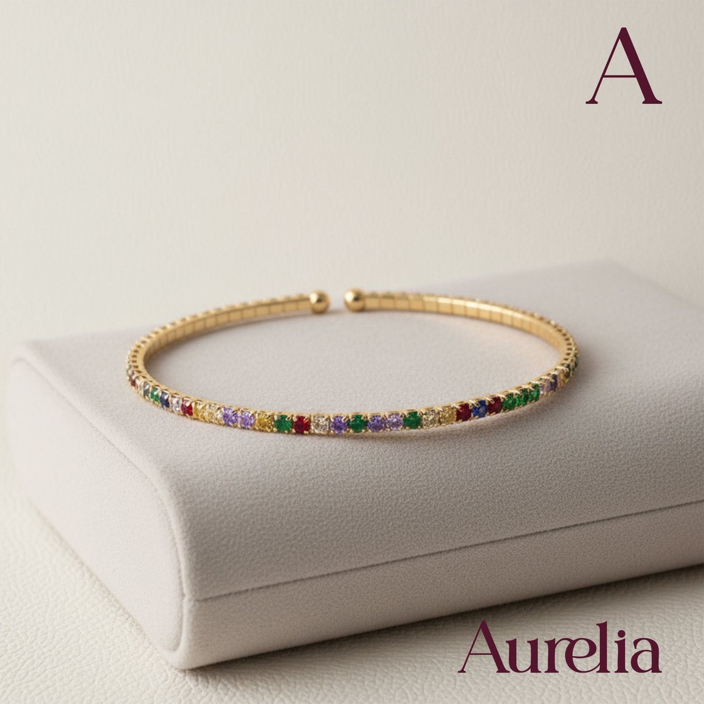 PULSERA BRAZALETE BRILLANTES MULTICOLOR