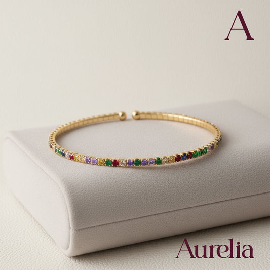 PULSERA BRAZALETE BRILLANTES MULTICOLOR
