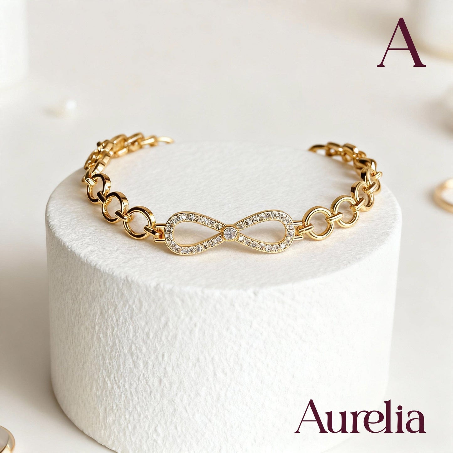 PULSERA TIRA INFINITO BRILLANTE BLANCO