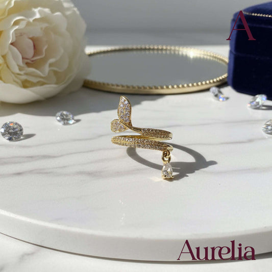 ANILLO GRUESO COLA DE SIRENA BRILLANTE BLANCO