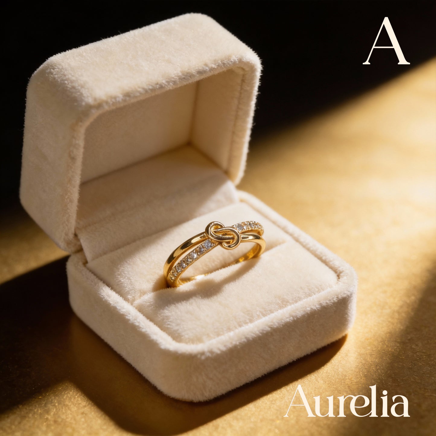 ANILLO DOBLE LINEA BRILLANTE Y NUDO