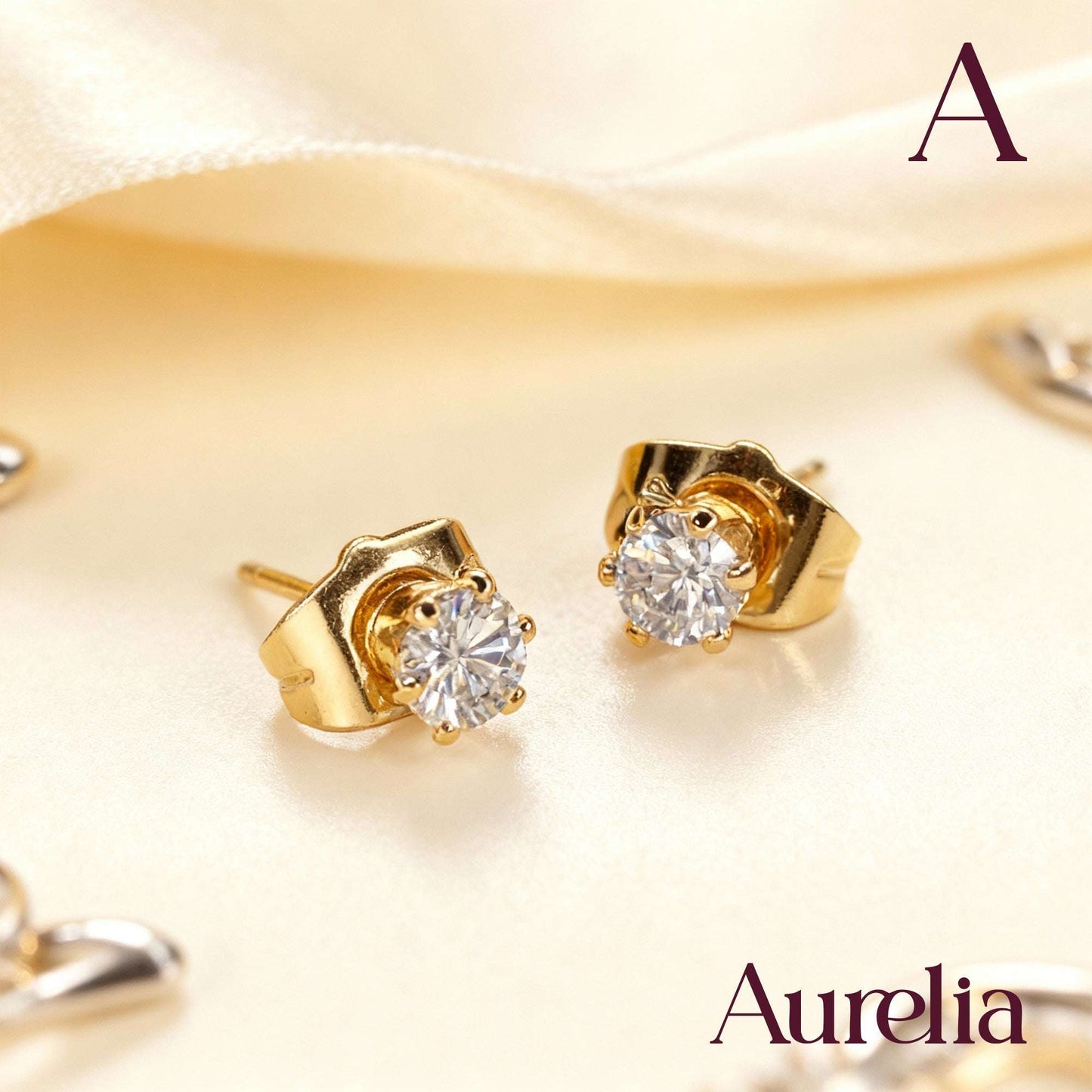 ARETES TOPOS BRILLANTE BLANCO