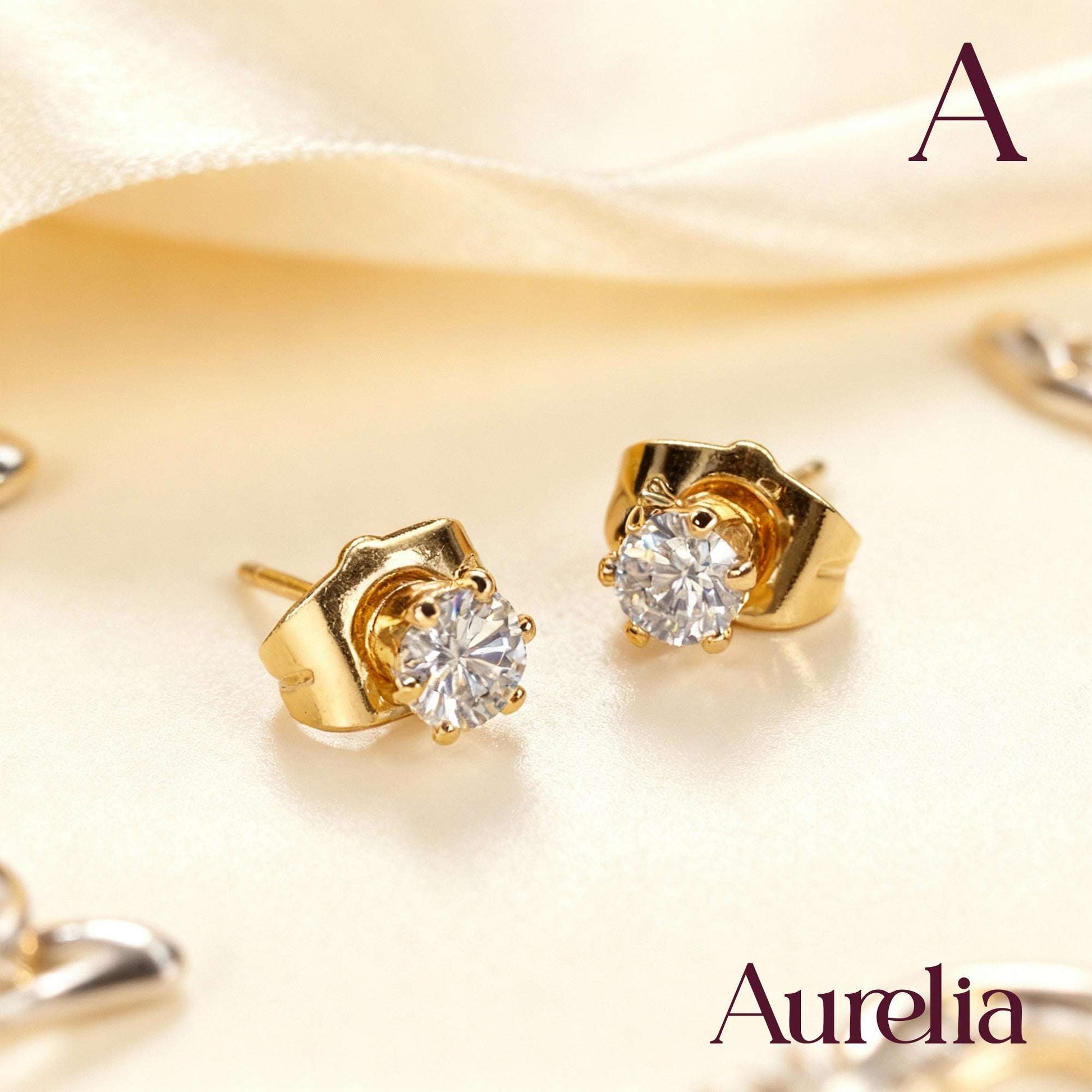 ARETES TOPOS BRILLANTE BLANCO